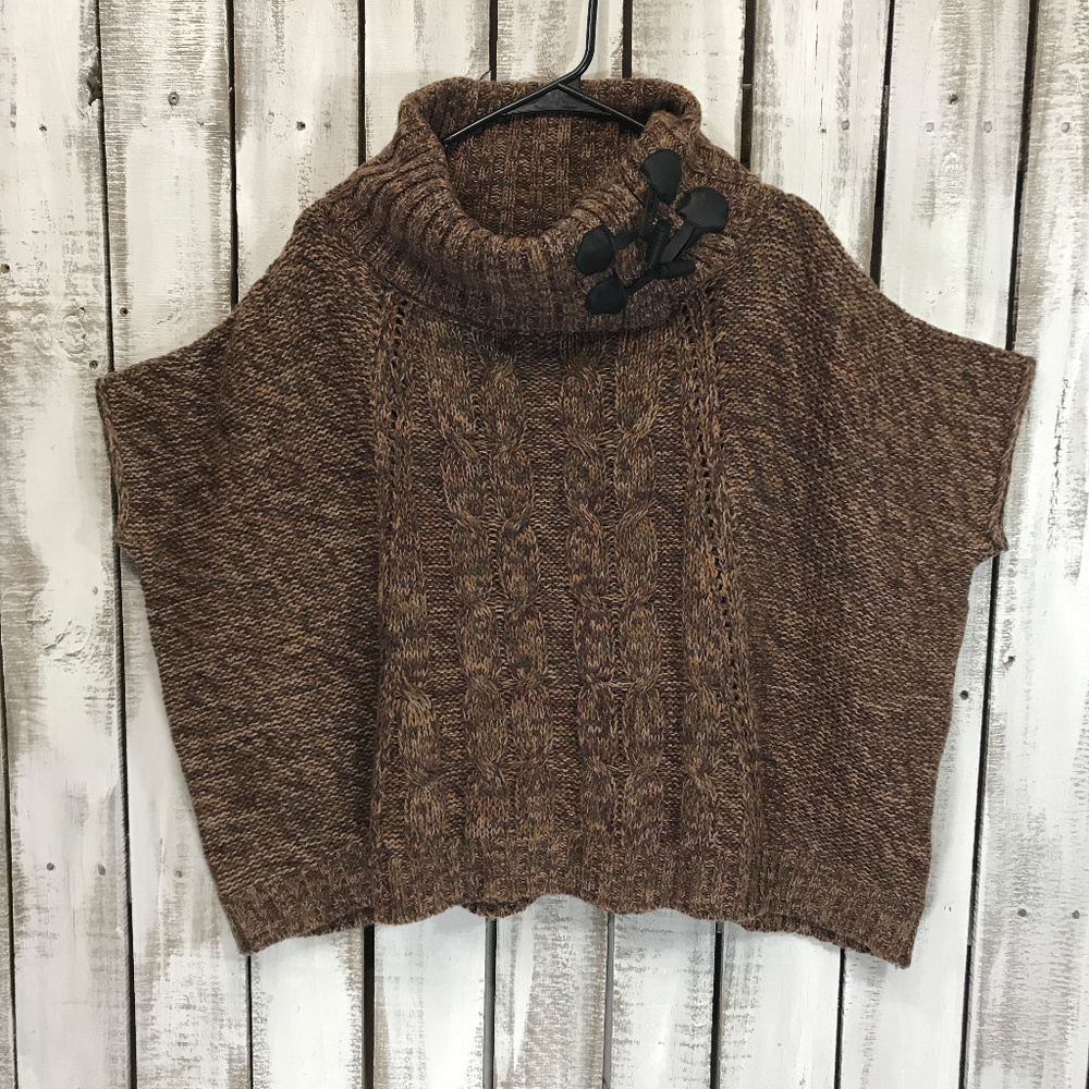 Vintage Poncho Shrug BoHo cardigan wool blend XS/S